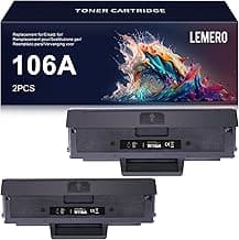 Lemero Repuesto para HP 106A W1106A Cartucho de tóner para HP Laser MFP 135wg 137fwg 135a 135w 135r 137fnw HP Laser 107a 107w 107r, 2xBlack