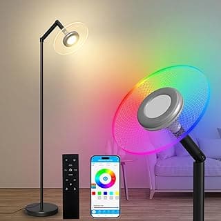 Yicenscoltd Lámpara de pie LED, 16 millones de colores, 3 temperaturas, regulable, control remoto & app sincronización musical, temporizador, para salón, dormitorio, oficina.