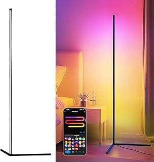 LuminexDesigns Lámpara de Pie LED RGB 150cm – Lámpara Esquinera Regulable con Mando, Control por Voz Alexa, Luz Ambiental para Salón, Dormitorio, Sala de Juegos