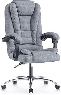 naspaluro Silla de Oficina, Ergonómica Silla Ejecutiva con Respaldo Alto, Altura Ajustable, Silla Giratoria, Silla Escritorio Computadora Silla Reclinable, Gris