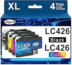 Jagute Cartucho de Tinta LC426 Compatible para Brother LC426 LC426VAL Tinta para Brother Cartuchos LC-426 para MFC-J4335DW MFC-J4340DW MFC-J4535DW MFC-J4540DW (4 Paquetes, Negro Cian Magenta Amarillo)