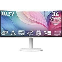 MSI Modern MD342CQPW Monitor Curvo de 34" UWQHD 1500R, Panel VA 3440 x 1440, 21:9, KVM, Pip/PBP, 120Hz, 300 nits, Anti-Glare, Altavoces Integrados, Ajustable en 3 direcciones, HDMI 2.0b