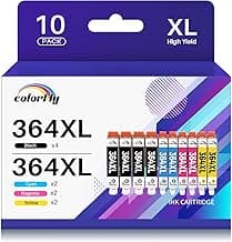colorfly 364XL Cartuchos de Tinta Compatible para HP 364 XL para HP Photosmart 5520 6520 5510 6510 7510 7520 5514 5515 5522 5524 para Deskjet 3070A 3520 para Officejet 4620 4622(10 Paquetes)
