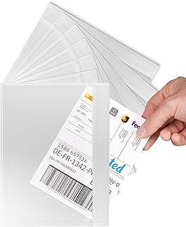 RAGO® Portadocumentos Adhesivo C5 para A5 – Lote de 50 I Sobres Plástico A5 Autoadhesivos I Portadocumentos para Envíos y Documentos I Compatible con Vinted