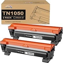 TN1050 Cartucho de Tóner Compatible para Brother DCP-1612W, DCP-1610W, DCP-1510, DCP-1512, HL-1212W, HL-1210W, HL-1110, HL-1112, MFC-1910W, MFC-1810 (2 Negro)