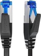 KabelDirekt – Cable Ethernet plano, altamente flexible – 2m (Cable LAN y de red, CAT7, 10Gbit/s para una velocidad máxima de fibra, conector RJ45, apto para instalaciones permanentes, negro)