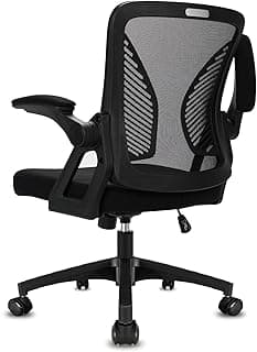 Milacyee Silla de Oficina Ergonómica, Silla de Escritorio con Reposabrazos Ajustables, Soporte Lumbar, Regulable en Altura, Silla Giratoria de Oficina con Respaldo de Malla Transpirable, Negro