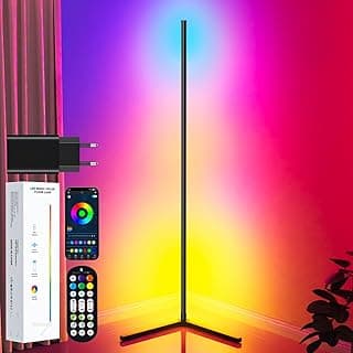 TRUMPETS Lámpara de Pie LED RGB 165cm con Control Remoto y APP, Lámpara de Pie Inteligente, RGB Luz de Esquina Cambia de Color,Adecuado para Sala de Estar, Dormitorio