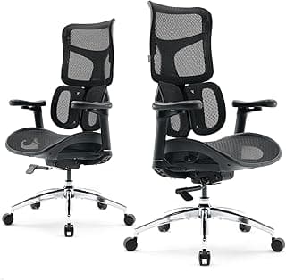 SIHOO Silla ergonómica de Oficina Doro S100 - con Soporte Lumbar dinámico Dual, Respaldo Ajustable en 5 Niveles, reposabrazos coordinados en 4D Adecuada para la Oficina en casa (S100 Negro)