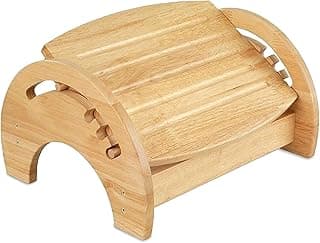FISHTEC - Reposapiés "Bambú Zen" - 3 niveles de inclinación - Bambú macizo - Estable - Reposante - Comodidad - Agradable - Buen asiento - Barniz de bambú - Bandeja acanalada - Bandeja ajustable