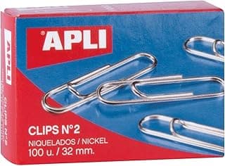 APLI 11711 - Clips niquelados nº2 32 mm 100 u.