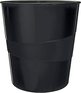 Leitz Papelera de 15 Litros, Plástico, Gama WOW, Negro