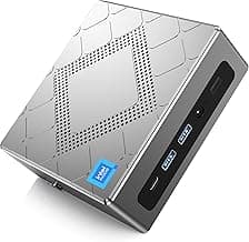 NiPoGi CK10 Mini PC Ιntel Core i5 12450H (8C/12T,hasta 4,4GHz),16GB DDR4 512GB M.2 NVMe PCle3.0 SSD Mini Ordenador,WiFi 6,BT 5.2, 2xHDMI+VGA 4K Triple Display,Micro PC para Oficina de Negocios