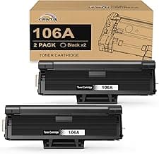 106A W1106A Compatible para HP 106A W1106A Cartuchos de Tóner para HP Laser 107a 107r 107w MFP 135a MFP 135r MFP 135w MFP 137fnw MFP 135wg MFP 137fwg Impresora (2 Negros, con Chip)