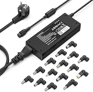 90W Universal Cargador Portátil para HP Lenovo Acer ASUS DELL Toshiba Sony Samsung Fujitsu MSI Medion 15V 16V 18V 18,5V 19V 19,5V 20V con 16 Enchufes Adaptadores…