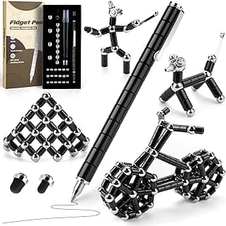 Tigerhu Negro Bolígrafo magnético, Bolígrafo de Regalo con Caja de Regalo Negra, Juguete Antiestrés, Juguetes Magnéticos, Ideal para Hombres, Mujeres, Niños y Adolescentes