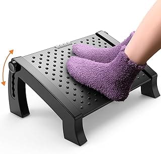 Banaone Reposapiés Ergonómico para Oficina - Apoya Pies Ajustable en 6 Niveles con Función de Masaje, Reposa Pies Trabajo Antideslizante, Reposa Pies para Hogar y Oficina