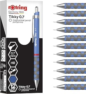 Rotring Portaminas Tikky | HB 0,7 mm | Cuerpo iris | Ligero con agarre de goma