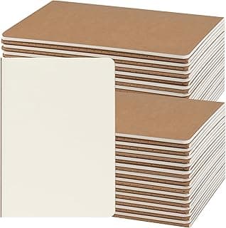 ZCZN Cuaderno A5 de Dibujo Libretas de Notas de Kraft Bloc de Notas A5 para Dibujar, Cuadernos de 30 Hojas en Blancas/60 Páginas para Niños, Adultos, Alumno, Oficina, Paquete de 48