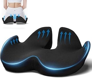 Ajiteogy Cojín para coxis, Cojín de Asiento de Espuma con Memoria Alivio de presión para Cadera/coxis, Cojín de Asiento ergonómico para Silla de Oficina, Silla de Ruedas