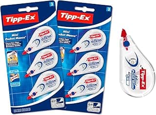 Tipp-Ex Cintas Correctoras de bolsillo - Mini Pocket Mouse - Juego de 6 Cintas de Corrección - 6m x 5 mm - Óptimo para Material Escolar