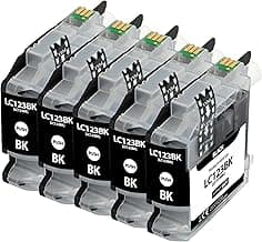 Supply Guy 5 Cartuchos de Tinta Compatible con Brother LC-123 (Negro) para Brother DCP-J132w DCP-J150 DCP-J152w DCP-J152wr DCP-J172w DCP-J4110dw DCP-J4110w