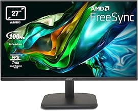 Acer EK271Hbif - Monitor 27 " Full HD 100 Hz (69 cm, 1920x1080, 16:9, 250 Nits, Tiempo de Respuesta 1ms VRB, AMD FreeSync, ZeroFrame, 1xVGA/1xHDMI 1.4) Monitor PC Color Negro