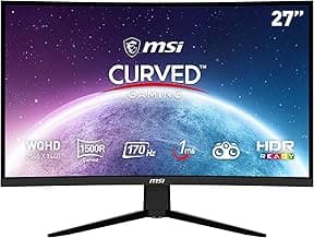 MSI G273CQ - Monitor Curvo Gaming de 27" WQHD (2560 x 1440) Panel VA, 170Hz / 1ms, AMD FreeSync Premium, HDR Ready, Curvatura 1500R, Color Negro