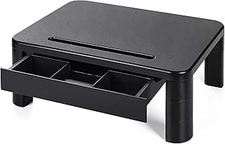 LORYERGO Soporte de Monitor con 3 Alturas Ajustables, Elevador de Mesa con Organizador para Almacenamiento, para Monitor de PC, Ordenador Portátil, Impresora de Oficina, Alivia el Dolor de Cuello