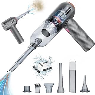 Aspirador de Mano, 9000 PA Aire Comprimido Limpieza PC, Mini Aspirador Coche Potente Portátil Recargable, Aspiradora De Coche Usb Aspiradora De Coche Para Pelo De Mascotas, Coche, Hogar, Oficina