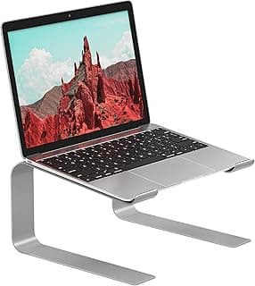 BONTEC Soporte Portátil para Portátil de 10-17 Pulgadas, Soporte de Ordenador Escritorio Ergonómico, Soportar hasta 5 kg, Plata