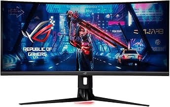 ASUS ROG Strix XG349C - Monitor de Gaming Curvo 34 Pulgadas, UWQHD (3440 x 1440, OC. a 180 Hz, 1 ms MPRT, Extreme Low Motion Blur Sync, USB de Tipo C, 135% sRGB, G-Sync, DisplayHDR 400), Negro