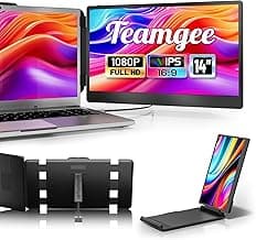 Teamgee Monitor portátil - Segunda Pantalla Full HD de 14'' para portátil - Extensor de Pantalla para portátil de 13,3'' -17'' Mac Windows Chrome - USB-C y HDMI