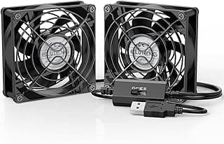 ELUTENG Ventilador USB 80mm Doble Fan 5V 0.24A Ventilador para PC 2 In 1 Cooler USB Fan 8cm Ventilador Portatil para Laptop/Receptor/Armario AV/Proyector