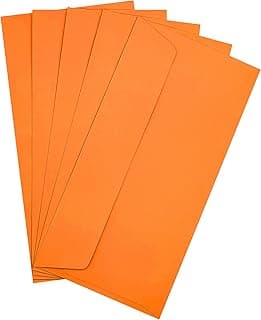 Raylu Paper® - Pack de 20 Sobres de Colores Pequeños con Cierre Adhesivo y Sin Ventana para Regalos de Fiesta, Bodas, Cumpleaños o Navidades. Sobres de Colores tamaño DL 110x220 mm (Naranja)