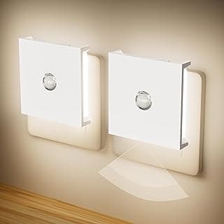 Feliigo Luz Nocturna con Sensor de Movimiento, 2 Piezas Luz Nocturna Infantil Enchufe Regulable con 3 Modos, Brillo Ajustables para Habitación de Niños, Baño, Pasillo, Cocina, Escaleras