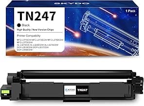 Skydo TN-243CMYK Tóner de repuesto para Brother TN247 TN243 Compatible para Brother MFC-L3750CDW MFC-L3770CDW MFC-L3710CW DCP-L3550CDW HL-L3210CW HL-L3230CDW MFC-L3730CDN(negro)