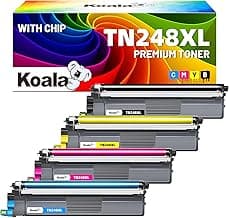 Koala TN248XL Cartucho de Tóner (Con Chip) Compatible para Brother TN248 XL para MFC-L3760CDW MFC-L3740CDWE HL-L3215CW HL-L3220CWE HL-L3240CDW DCP-L3515CDW DCP-L3520CDW E , Negro Cian Magenta Amarillo
