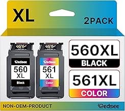 Redsee 560 XL 561 XL Cartuchos de Tinta Compatible Cartucho Tinta para Canon 560 y 561 XL PG-560XL CL-561XL para Canon Pixma TS7450 TS7451 TS5350 TS5351 TS5352 TS5353 (Negra y Color)