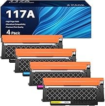 INK4U 117A Toner Compatible HP 117A W2070A Cartucho Tóner para HP Color Laser MFP 178nwg 179fwg 150nw 179fnw 150a 178nw W2070A W2071A W2072A W2073A, Toner 117A Negro