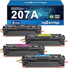 myCartridge 207A Toner Compatible para HP 207A Toner ( MIT Chip ) para 207X para HP Color Laserjet Pro MFP m283fdw Toner para m255fdw m255nw m282nw m283fnd Toner 4-Pack