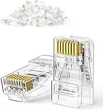 UGREEN 50 Unidades de Conector RJ45 Clavijas LAN 8 Pin para Cable Ethernet Cat5e/5 Gigabit 1000Mbps Compatible con PC Router Switch