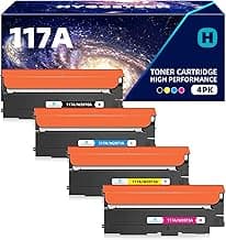 Hyggetech 117A Cartuchos de Toner compatibles HP 117A Toner para Color Laser 150nw Toner HP MFP 179fnw MFP 179fnw 150a 178nwg 179fwg (W2070A W2071A W2072A W2073A)