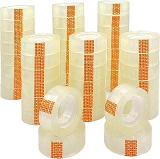 ZCENTER- Cinta adhesiva 48 cintas, 18 mm x 35 m, Celo adhesiva transparente