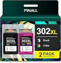 PINALL 302XL Cartuchos Compatible para Tinta HP 302 para HP DeskJet 3639 3630 OfficeJet 3831 3830 5230 Envy 4525 4500 4520 Impresora (1 Negro / 1 Color)