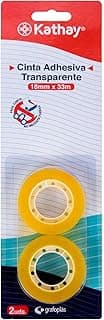 Kathay 86003100. Blister de 2 Cintas Adhesivas Transparentes, 18mmx33m, Gran Resistencia