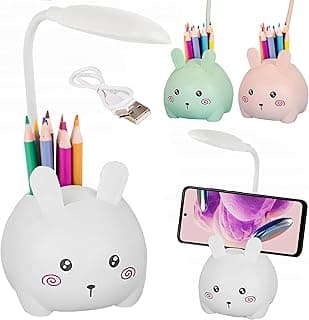 Lampara Escritorio Led Intantil Con Portalápices, Lamparas De Mesita De Noche, Lampara Usb Recargable, flexo led escritorio Infantil, Lampara Lectura, lamparas Sin Cables, Lampara Escritorio Niño Niña