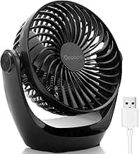 OCOOPA Ventilador usb silencioso,Mini Portatil Ventiladores, 3 Velocidades Pequeño potente ventoinha Escritorio para Oficina/Hogar/Viajar/Cámping