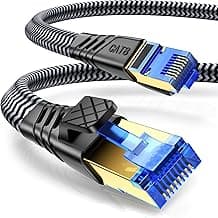NORSHY Cat 8 Cable Ethernet, 15m Cable de Red Alta Velocidad 40Gbps 2000MHz S/FTP Trenzado Plano Cable Lan Conector RJ45 Cable Internet para PS5/PS4, Xbox,TV,Box, Router, PC, Módem