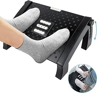 VFANDV Reposapies de Oficina, Reposa pies Reposa pies Reposapies Escritorio Reposapiés Ajustable en 6 Niveles, Reposapiés Ergonómico para Oficina, Hogar, Viajes